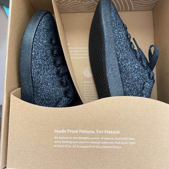 Allbirds Women 8 Wool Piper Raven Black Lace Up Comfort Round Toe New - Picture 6 of 7